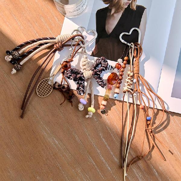 Maillard Beaded Nylon Woven Bag Charm & Hand-knotted Phone Lanyard, Charms Craft Supply | Canada & USA and Europe Wide FREE shipping