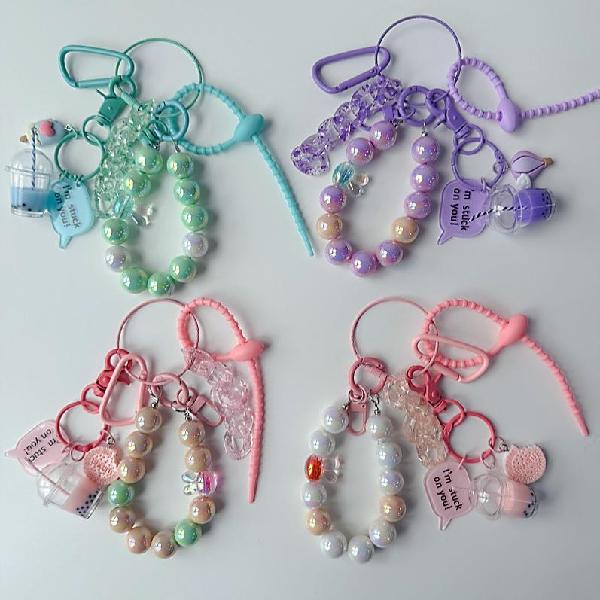 DIY Trendy Resin Doll & Acrylic Milk Tea Cup Keychain Bag Charm, Charms Craft Supply | Canada & USA and Europe Wide FREE shipping