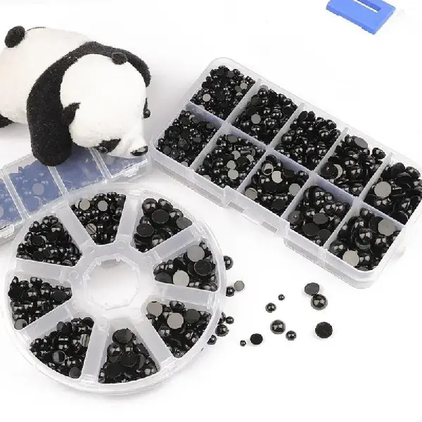 Black Animal Eyes Flat Beads Diy Hand-knitted Doll Making Hair, Charms Craft Supply | Canada & USA and Europe Wide FREE shipping