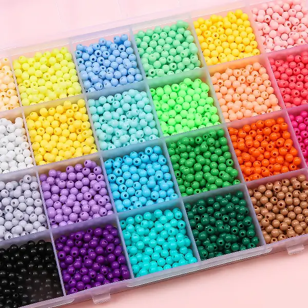 3/4mm Acrylic Solid Color Round Beads Handmade Diy Hand Beaded, Charms Craft Supply | Canada & USA and Europe Wide FREE shipping