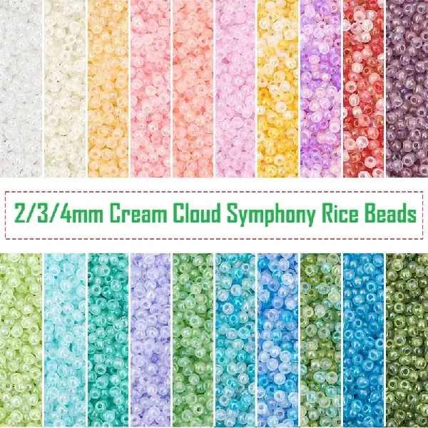 2/3/4mm Cream Cloud Symphony Rice Beads Loose Diy Material, Charms Craft Supply | Canada & USA and Europe Wide FREE shipping