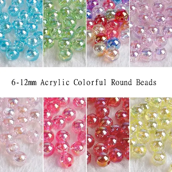 Acrylic Colorful Round Beads Handmade Diy Earrings Material Homemade Bracelets, Charms Craft Supply | Canada & USA and Europe Wide FREE shipping