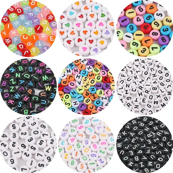 4*7mm Acrylic Loose Beads English Alphabet Flat Handmade Diy Children, Charms Craft Supply | Canada & USA and Europe Wide FREE shipping