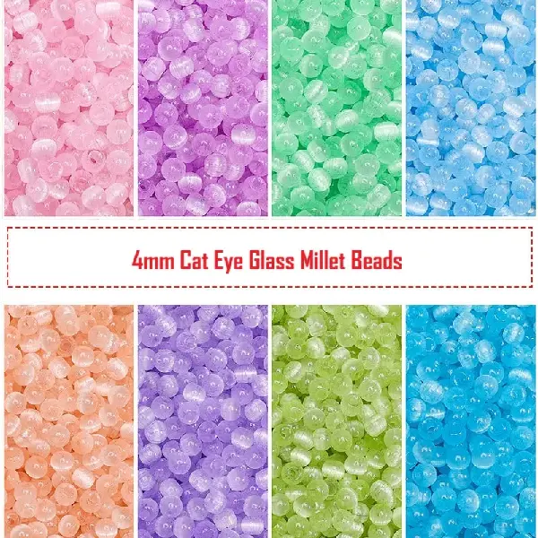 4mm Cat Eye Glass Millet Beads Loose Diy Hand String, Charms Craft Supply | Canada & USA and Europe Wide FREE shipping
