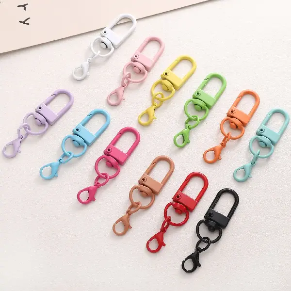 Colorful Alloy Painted Iron Ring Lobster Clasp Spring Buckle Handmade, Charms Craft Supply | Canada & USA and Europe Wide FREE shipping