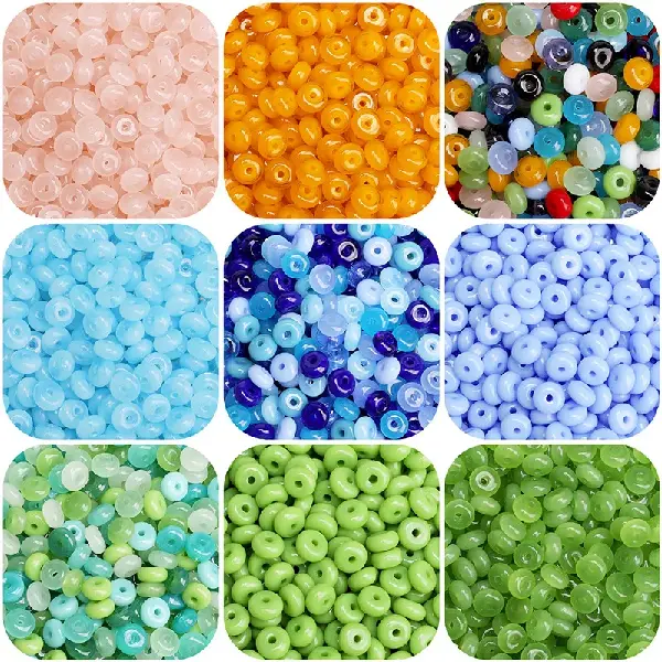 6*3 Jelly Glass Beads Wheel Flat Diy Jewelry Accessories Necklace, Charms Craft Supply | Canada & USA and Europe Wide FREE shipping