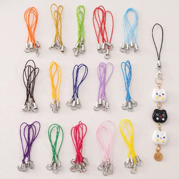 Polyester Single Circle Phone Rope Building Block Keychain Spring Buckle, Charms Craft Supply | Canada & USA and Europe Wide FREE shipping