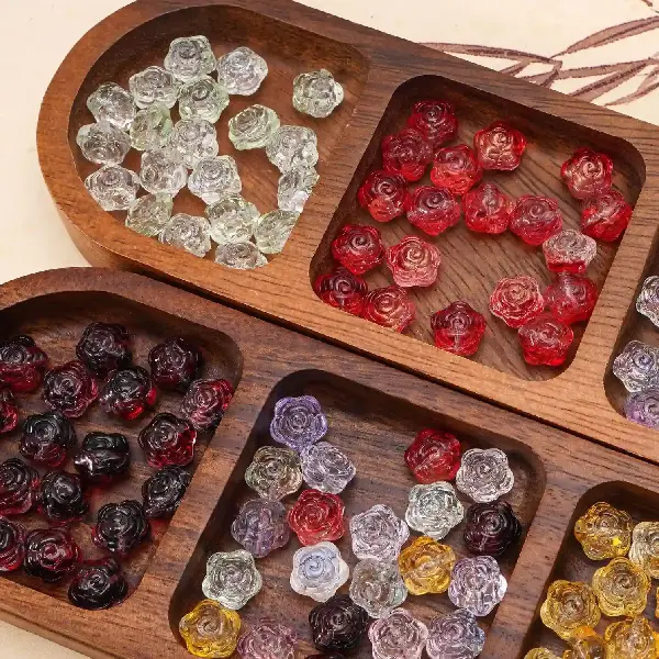 12mm Glass Beads Rose Loose Handmade Diy Bracelet Phone Charm, Charms Craft Supply | Canada & USA and Europe Wide FREE shipping