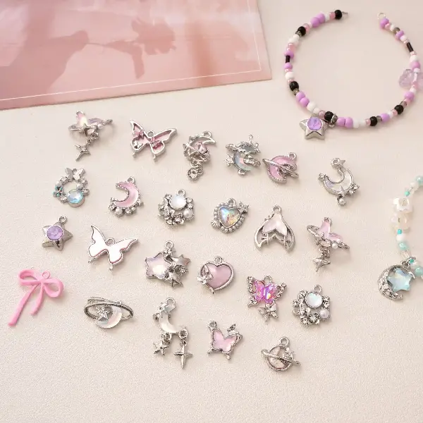 Alloy Three-dimensional Butterfly Moon Pearl Bow Charm Handmade Diy Homemade, Charms Craft Supply | Canada & USA and Europe Wide FREE shipping