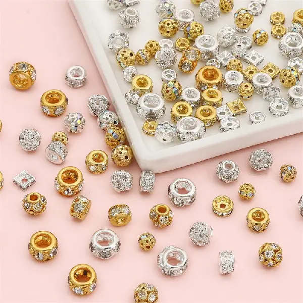 Electroplating Inlaid White Diamond Wheel Ring Spacer Diy Ball Bead, Charms Craft Supply | Canada & USA and Europe Wide FREE shipping