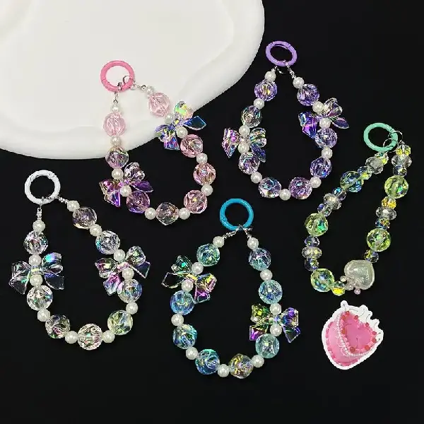 Fig Transparent Bracelet Short Phone Lanyard Hand-beaded Small Clear Portable, Charms Craft Supply | Canada & USA and Europe Wide FREE shipping