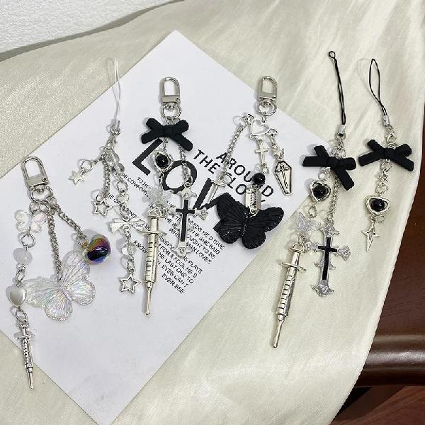Hot Girl Millennium Sweet Cool Y2k Bow Cross Goo Chain, Charms Craft Supply | Canada & USA and Europe Wide FREE shipping