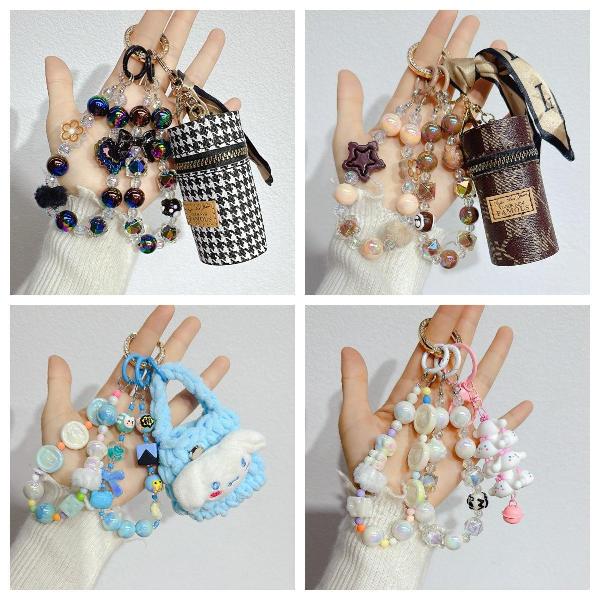 Blind Box Bag Hanging Dopamine Hand-beaded Phone Charm Two Strands, Charms Craft Supply | Canada & USA and Europe Wide FREE shipping