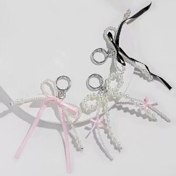 Korean Ins High-end Beaded Pearl Ribbon Bow Charm Super Fairy, Charms Craft Supply | Canada & USA and Europe Wide FREE shipping