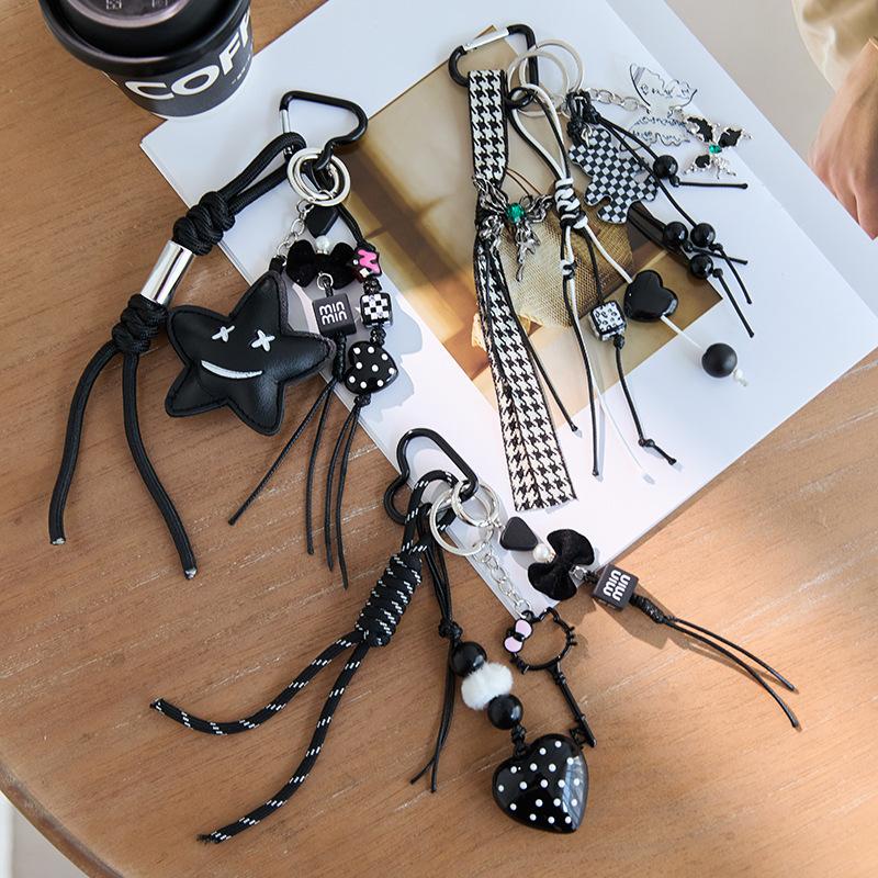 Bowknot leather love ball alloy versatile car keychain decorative bag personality pendant,chaincharmsupply.com