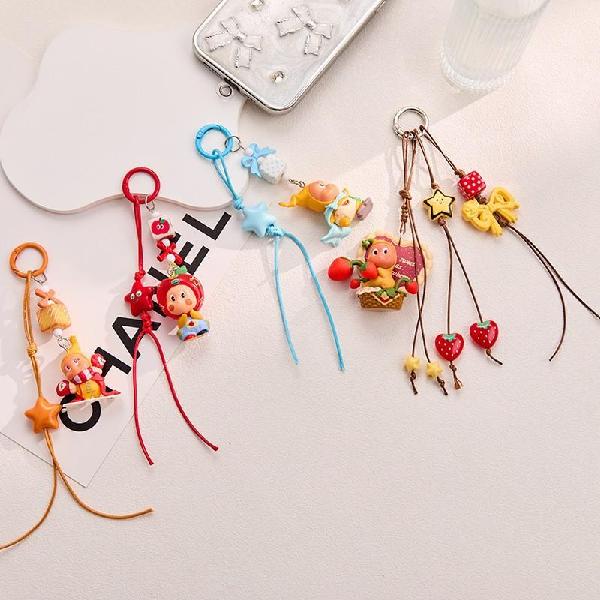 Cute Strawberry Man Charm Phone Keychain Ins Creative Bag Girl, Charms Craft Supply | Canada & USA and Europe Wide FREE shipping