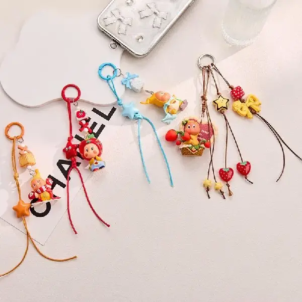 Cute Strawberry Man Charm Phone Keychain Ins Creative Bag Girl, Charms Craft Supply | Canada & USA and Europe Wide FREE shipping