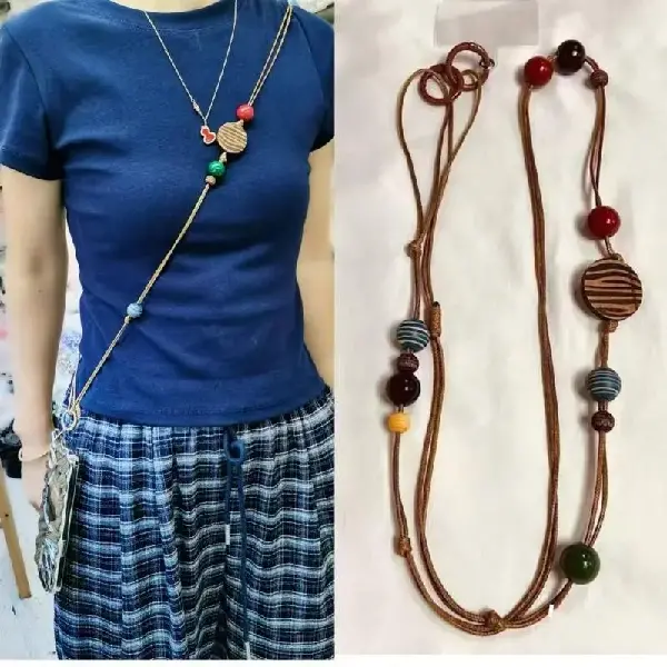 Brown Leather Cord Button Earphone Case Phone Lanyard Braided Long, Canadian Online Candy and Stuffed Animal Shop, SooSweet Shop DBA Sweet Factory