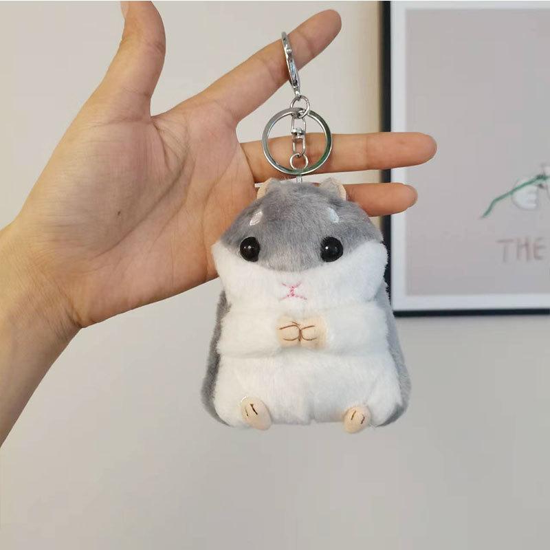 Cute Cartoon Hamster Plush Keychain,chaincharmsupply.com