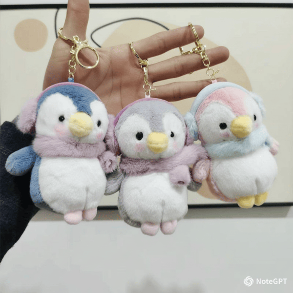 Scented Headphones Penguin Plush Pendant Keychain,chaincharmsupply.com
