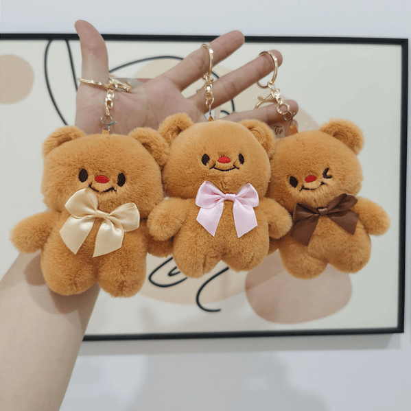 Butter Bear Plush Toy Bag Keychain,chaincharmsupply.com