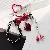 Cool black bag charm heart beaded keychain small gift,chaincharmsupply.com