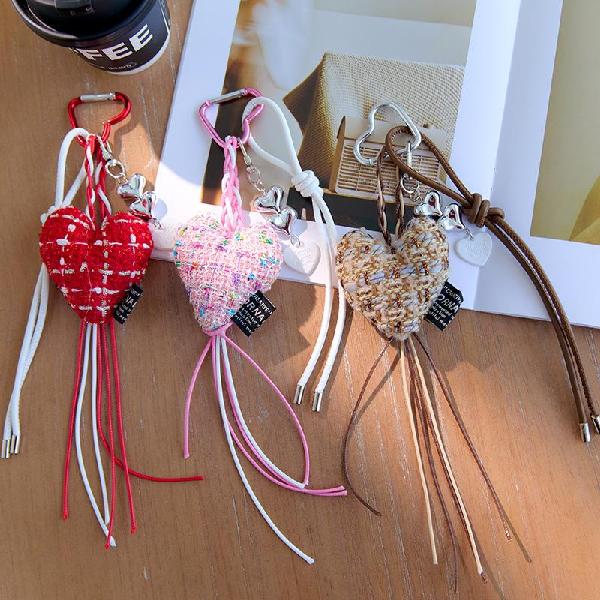 Fabric heart-shaped bow woven rope bag charm,bag pendant, Charms Craft Supply | Canada & USA and Europe Wide FREE shipping