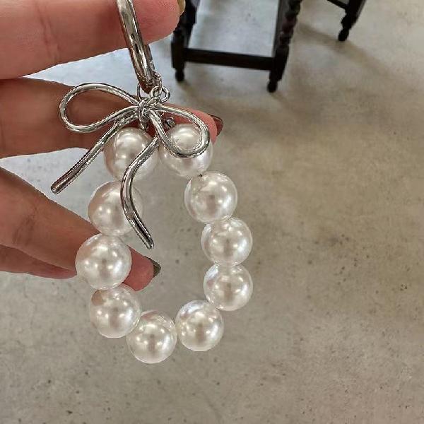 Korean Style Bow Pearl Phone Charm Keychain Anti-drop Phone Pendant, Canadian Online Candy and Stuffed Animal Shop, SooSweet Shop DBA Sweet Factory