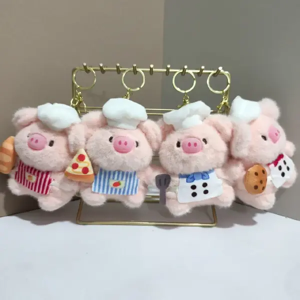 Cute Chef Piglet Charm Plush Toy Doll Bread Piggy Bag, Charms Craft Supply | Canada & USA and Europe Wide FREE shipping