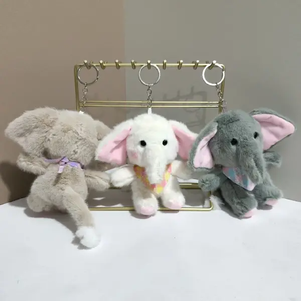 Cute Elephant Plush Keychain Cartoon Couple Bag Charm Girl Doll, Charms Craft Supply | Canada & USA and Europe Wide FREE shipping