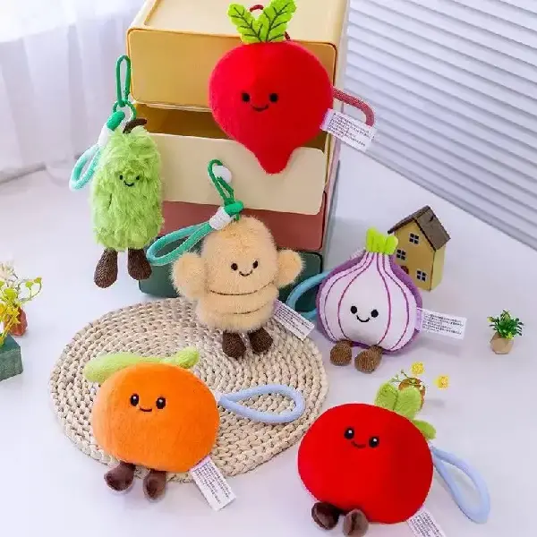Cute Vegetable And Fruit Plush Toy Charm Keychain Simulation Tomato, Charms Craft Supply | Canada & USA and Europe Wide FREE shipping