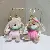 Cartoon Long-eared Rabbit Plush Doll Keychain Charm Palm Treasure Bag,chaincharmsupply.com