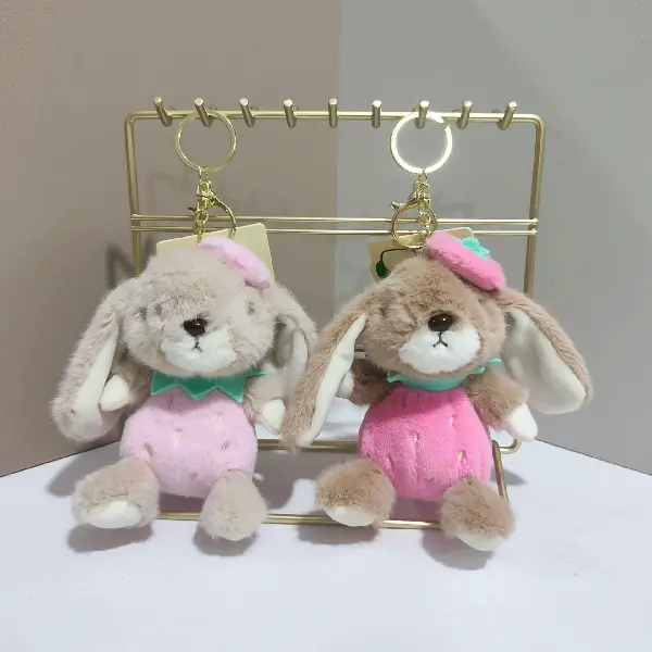 Cartoon Long-eared Rabbit Plush Doll Keychain Charm Palm Treasure Bag, Charms Craft Supply | Canada & USA and Europe Wide FREE shipping