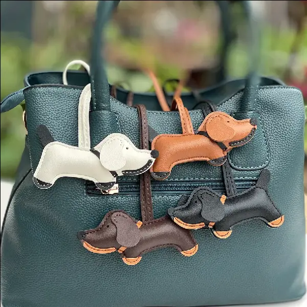 New Xiaohongshu Kuang Sanxi Same Dachshund Leather Bag Charm Car, Charms Craft Supply | Canada & USA and Europe Wide FREE shipping