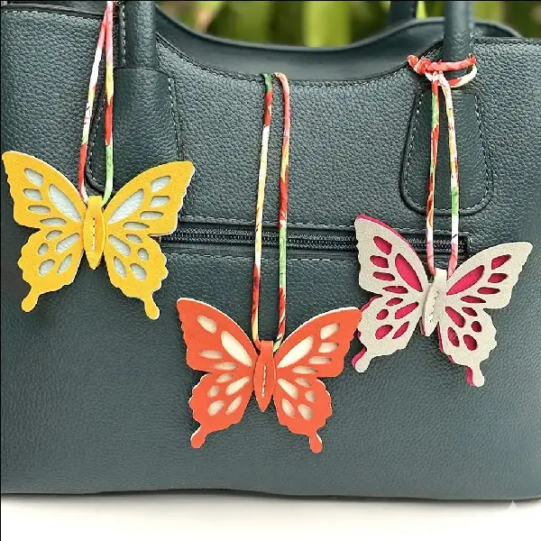 Wholesale Supply Colorful Butterfly Bag Charms with Leather Rope, Canadian Online Candy and Stuffed Animal Shop, SooSweet Shop DBA Sweet Factory