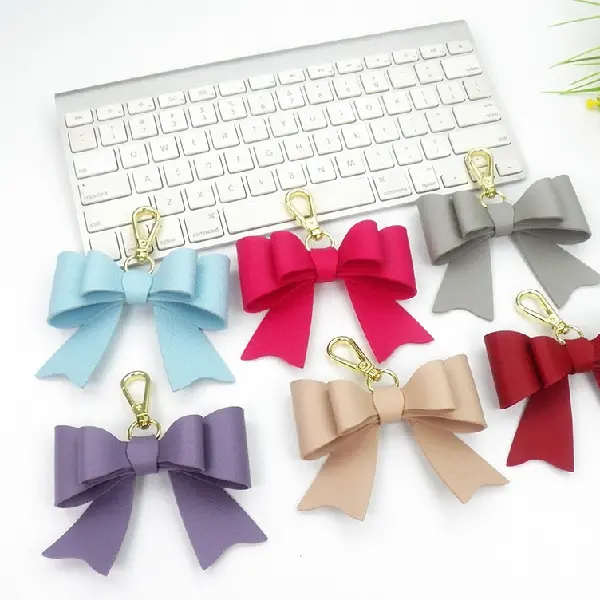 Cross-border Bow Bag Charm Pu Leather Keychain Accessories Luggage Handbag, Charms Craft Supply | Canada & USA and Europe Wide FREE shipping