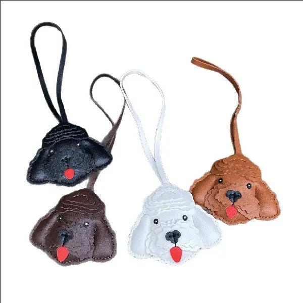 New Curly Teddy Dog leather Bag Charm Car High-end Niche, Charms Craft Supply | Canada & USA and Europe Wide FREE shipping