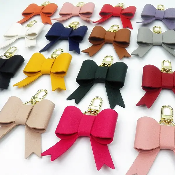 Cross-border Bow Bag Charm Pu Leather Creative Keychain, Charms Craft Supply | Canada & USA and Europe Wide FREE shipping