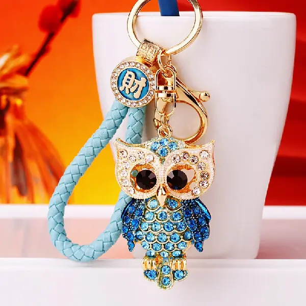 Rhinestone-encrusted European And American Owl Car Keychains For Men Women,, Charms Craft Supply | Canada & USA and Europe Wide FREE shipping