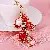 Rhinestone Pearl Pomegranate Flower Car Keychain Women's Creative Bag Charm,chaincharmsupply.com