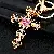 Rhinestone Love Cross Car Keychain Metal Ring Men's And Women's,chaincharmsupply.com