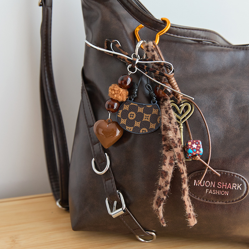 Maillard Brown Braided Leather Extremely Handmade Bag Pendant, Charms Craft Supply | Canada & USA and Europe Wide FREE shipping