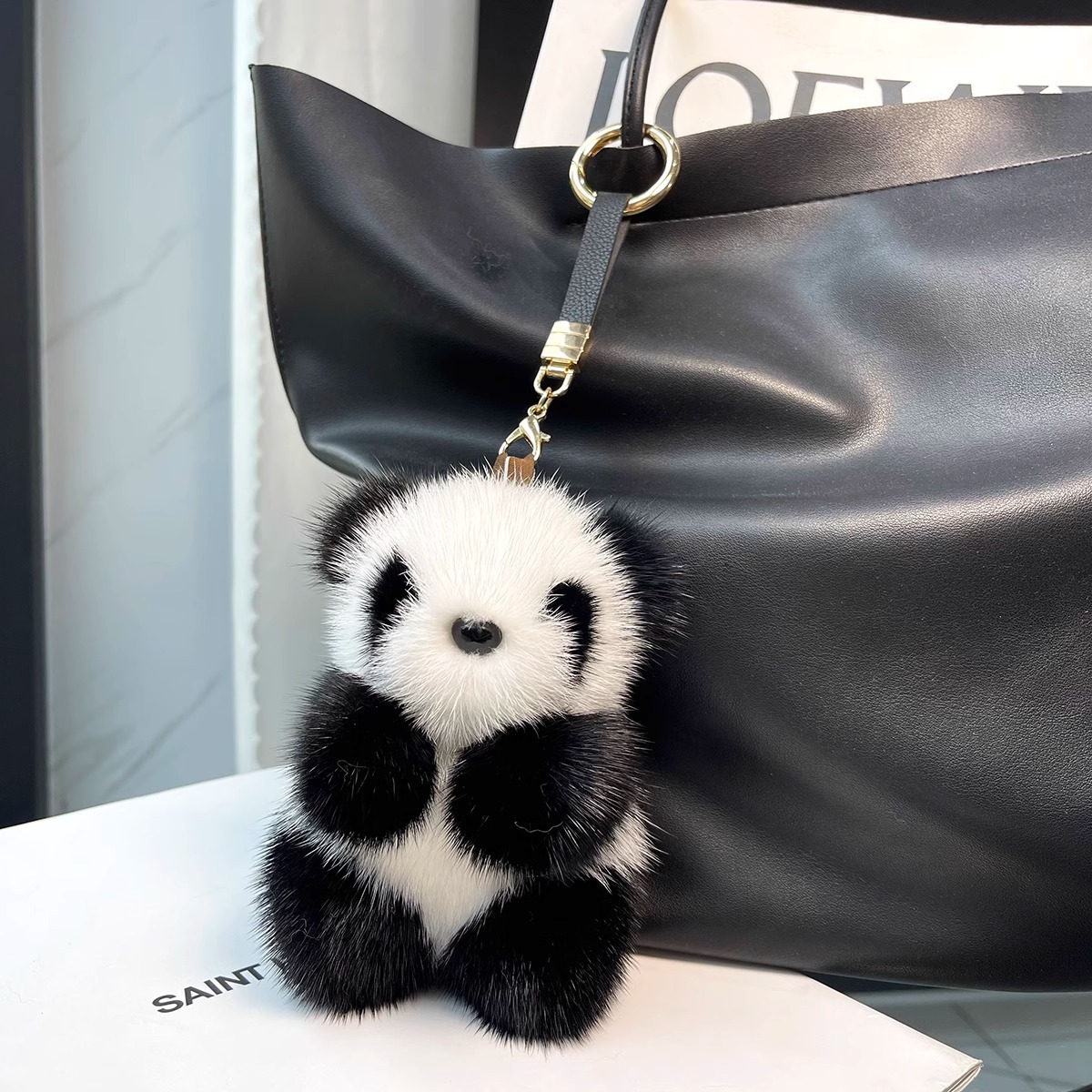 Cute Imitation Mink Fur Red Panda Car Keychain Pendant Cartoon Plush Doll  15CM, Charms Craft Supply | Canada & USA and Europe Wide FREE shipping