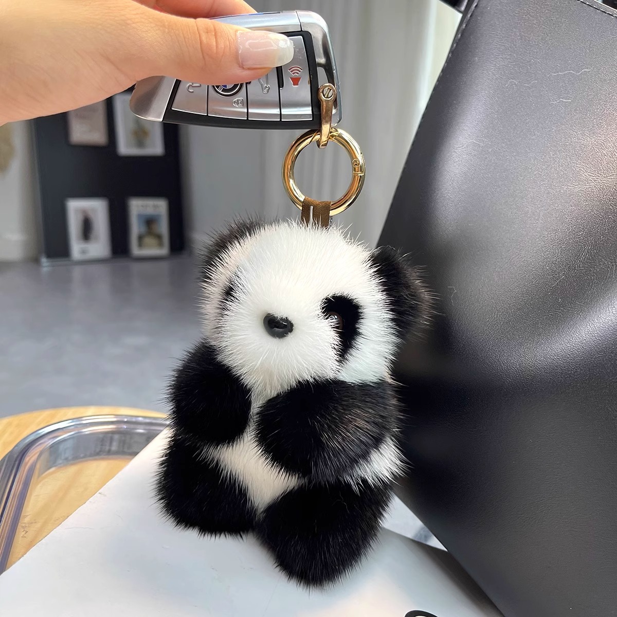 Cute Imitation Mink Fur Red Panda Car Keychain Pendant Cartoon Plush Doll  15CM, Charms Craft Supply | Canada & USA and Europe Wide FREE shipping
