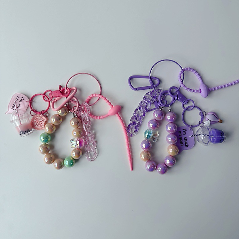 DIY Trendy Resin Doll & Acrylic Milk Tea Cup Keychain Bag Charm, Charms Craft Supply | Canada & USA and Europe Wide FREE shipping