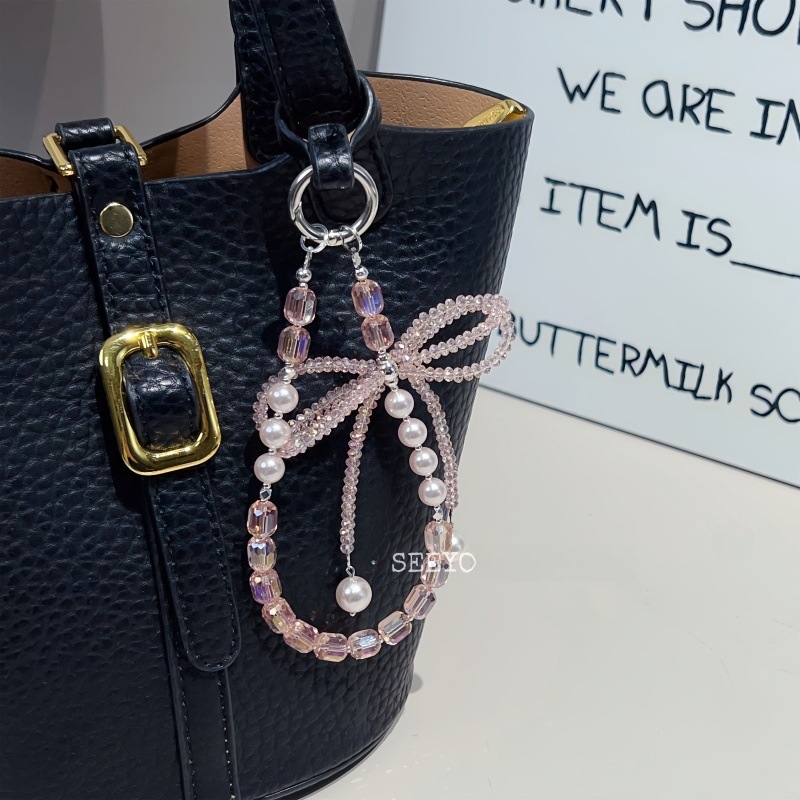 Luxury crystal mobile phone chain fashion pearl mobile phone lanyard, Charms Craft Supply | Canada & USA and Europe Wide FREE shipping