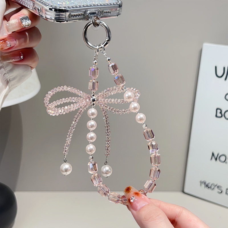 Luxury crystal mobile phone chain fashion pearl mobile phone lanyard, Charms Craft Supply | Canada & USA and Europe Wide FREE shipping