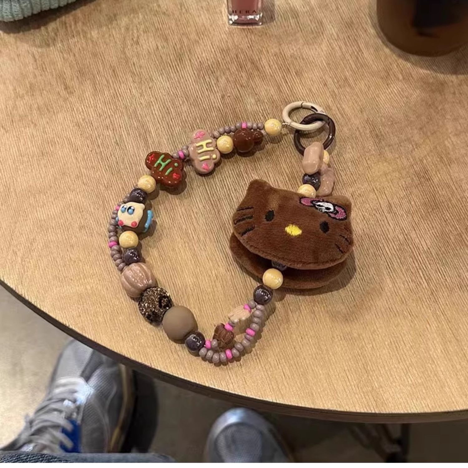 Plush Girly Heart Bow Cat Colorful Beaded Phone Charm Rope, Charms Craft Supply | Canada & USA and Europe Wide FREE shipping