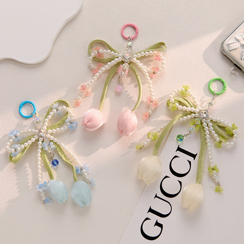 Super Fairy Multi-layered Bow Phone Charm Tulip Case Bag Diy, Charms Craft Supply | Canada & USA and Europe Wide FREE shipping