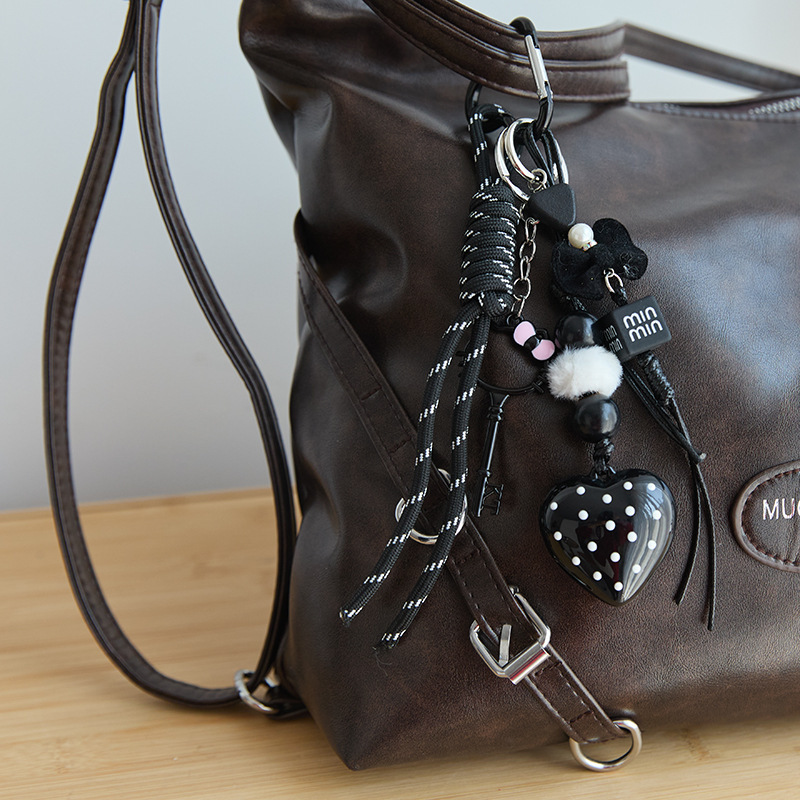 Bowknot leather love ball alloy versatile car keychain decorative bag personality pendant, Charms Craft Supply | Canada & USA and Europe Wide FREE shipping